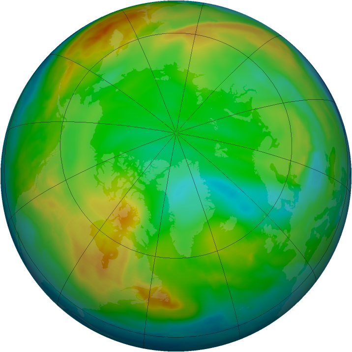 Arctic ozone map for 02 January 2009